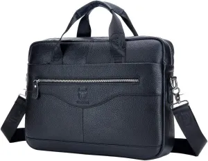 Hebetag Small Leather Sling Shoulder Bag Messenger Pack for Men Women Outdoor Travel Business