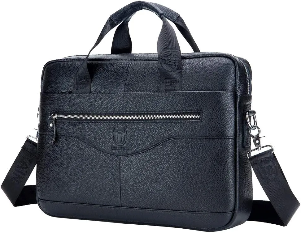 Hebetag Small Leather Sling Shoulder Bag Messenger Pack for Men Women Outdoor Travel Business