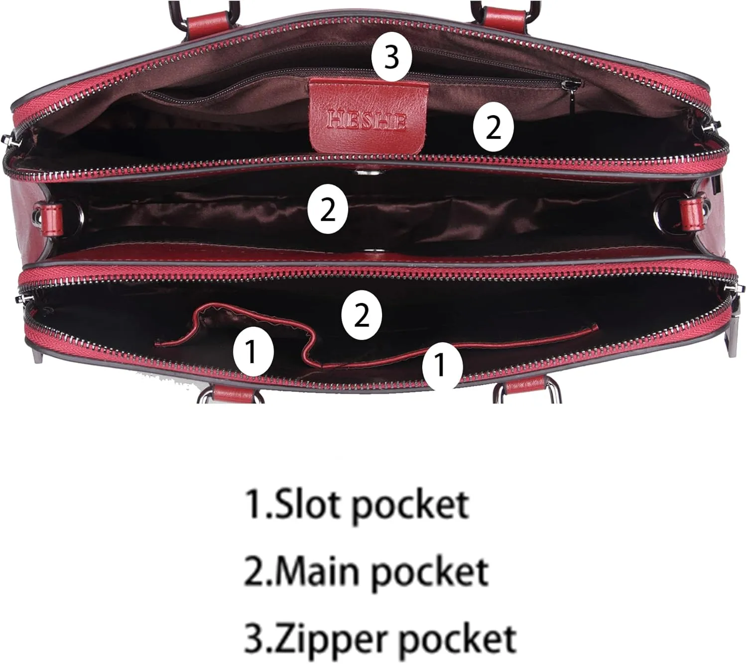 HESHE Genuine Leather Purses and Handbags for Women Tote Bags Shoulder Purses Crossbody Bag Top Handle Handbags