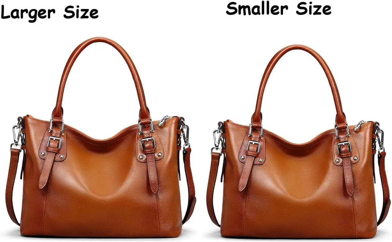 HESHE Genuine Leather Purses and Handbags for Women Tote Shoulder Bag Satchel Purse Top Handle Bags Hobo Crossbody Purse