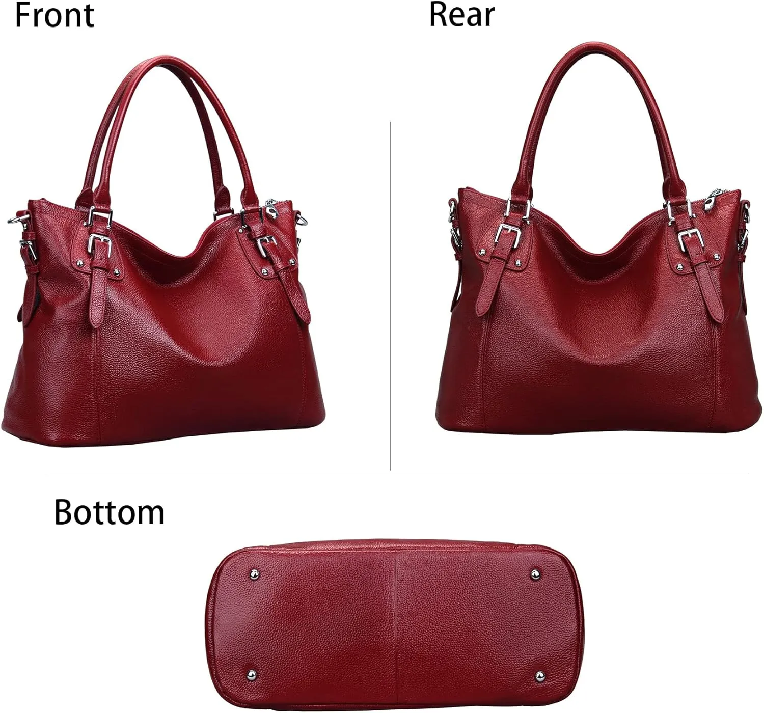HESHE Genuine Leather Purses and Handbags for Women Tote Shoulder Bag Satchel Purse Top Handle Bags Hobo Crossbody Purse