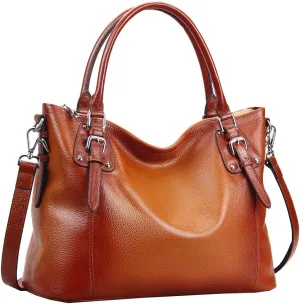 HESHE Genuine Leather Purses and Handbags for Women Tote Shoulder Bag Satchel Purse Top Handle Bags Hobo Crossbody Purse