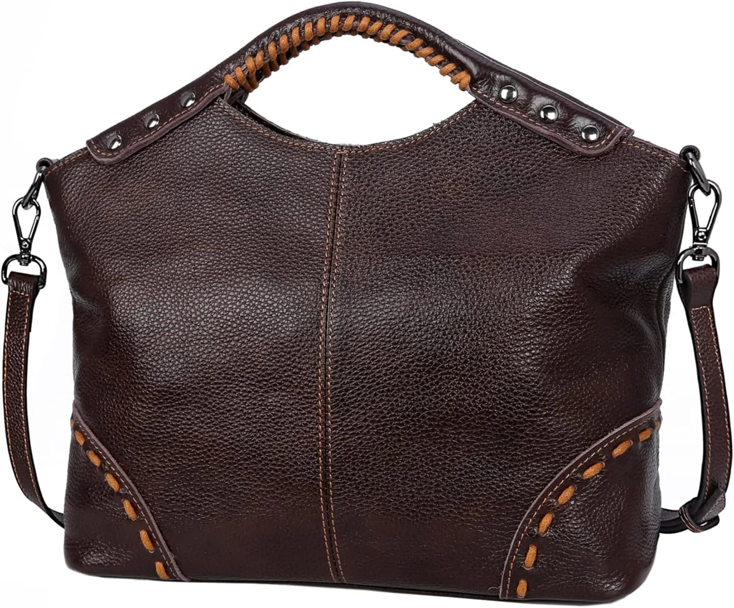 HESHE Leather Satchel Bags for Women Designer Crossbody Bag Tote Purses with Compartments Women’s Top Handle Handbags
