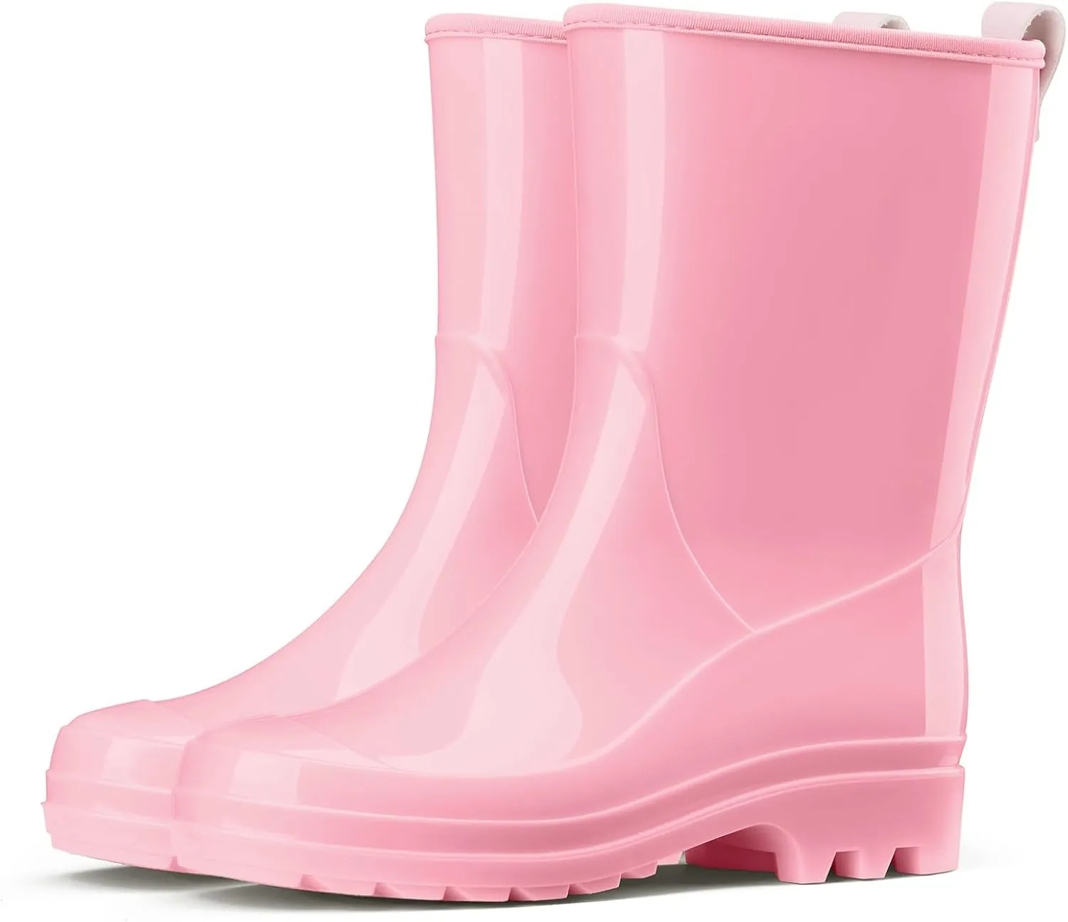 HISEA Women's Mid Calf Rain Boots Waterproof Garden Shoes Fashion Rubber Boots Anti-Slipping Rainboots for Ladies with Comfort Insole Lightweight Mid Height Outdoor Rain Shoes