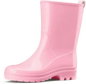 HISEA Women's Mid Calf Rain Boots Waterproof Garden Shoes Fashion Rubber Boots Anti-Slipping Rainboots for Ladies with Comfort Insole Lightweight Mid Height Outdoor Rain Shoes