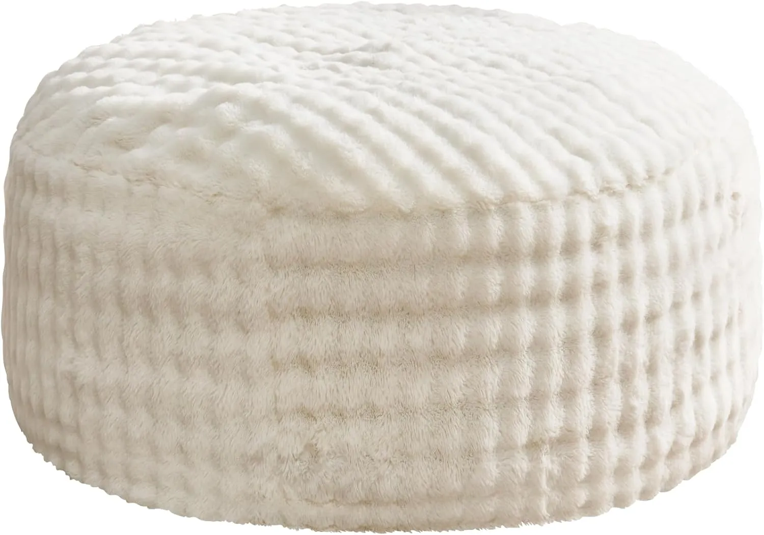 Hobestluk Bean Bag Chairs Beanbag Chair with Filler Adult Bean Bags with Fluffy & Machine Washable Cover, Giant Bean Bag Chairs for Aduts (White, 3FT-36" x 36" x 22")
