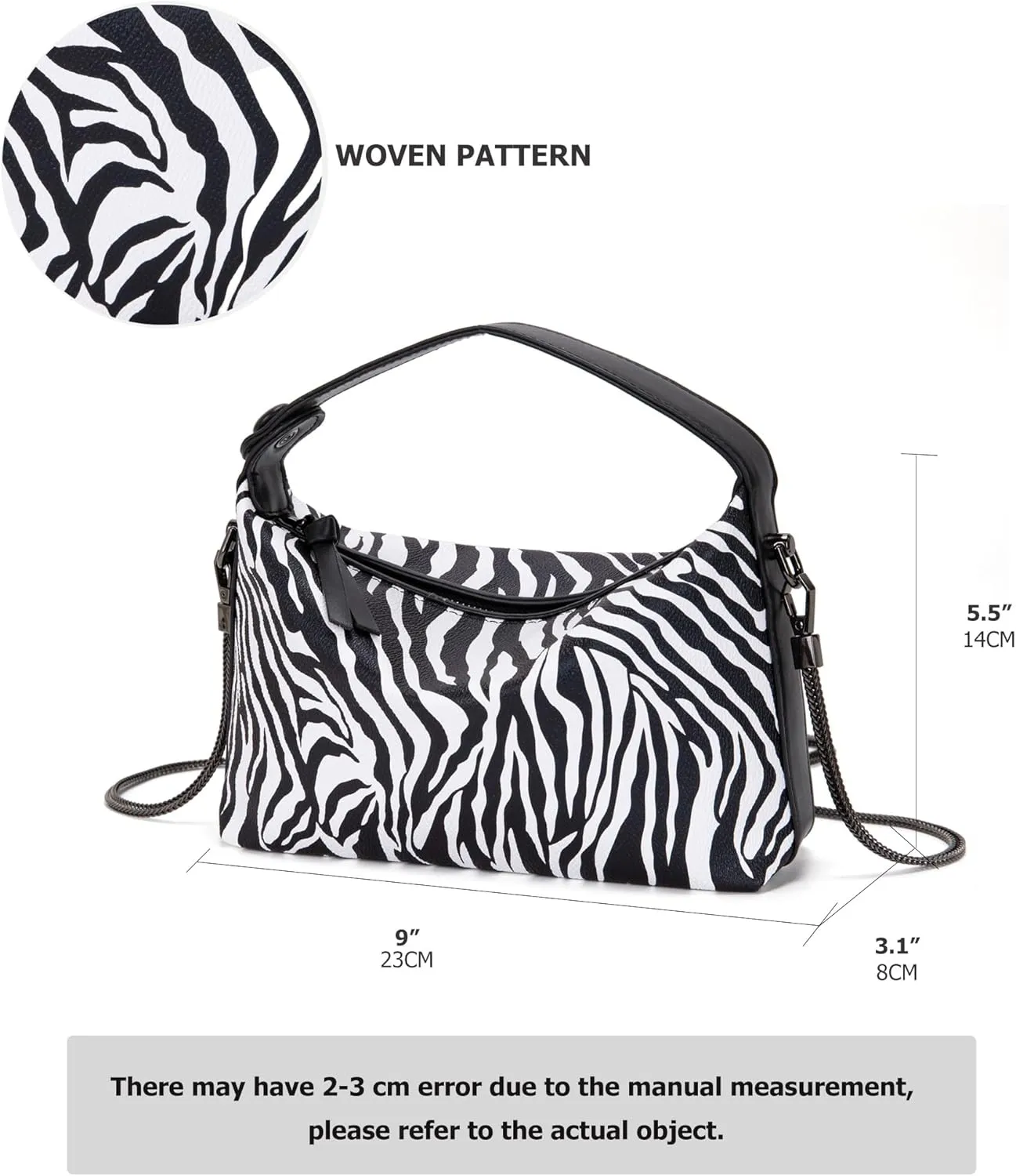 Hobo Bag for Women Vegan Leather Small Tote Crossbody Shoulder Purse Top Handle Handbag Satchel with Metal Chain