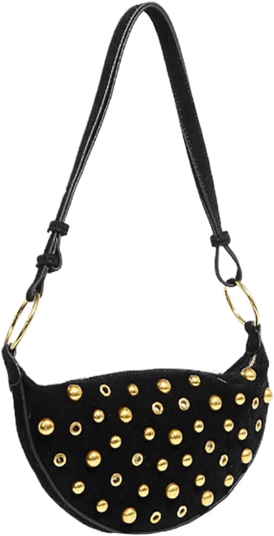 Hobo Bags for Women Soft Vegan Leather Tote Purse Bag Studded Rivets Corssbody Handbag Chic Top Handle Shoulder Bag