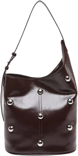 Hobo Bags for Women, Studded Purse, Trendy Y2k Purse, Bucket Bag Studded Handbag Leather Shoulder Bags
