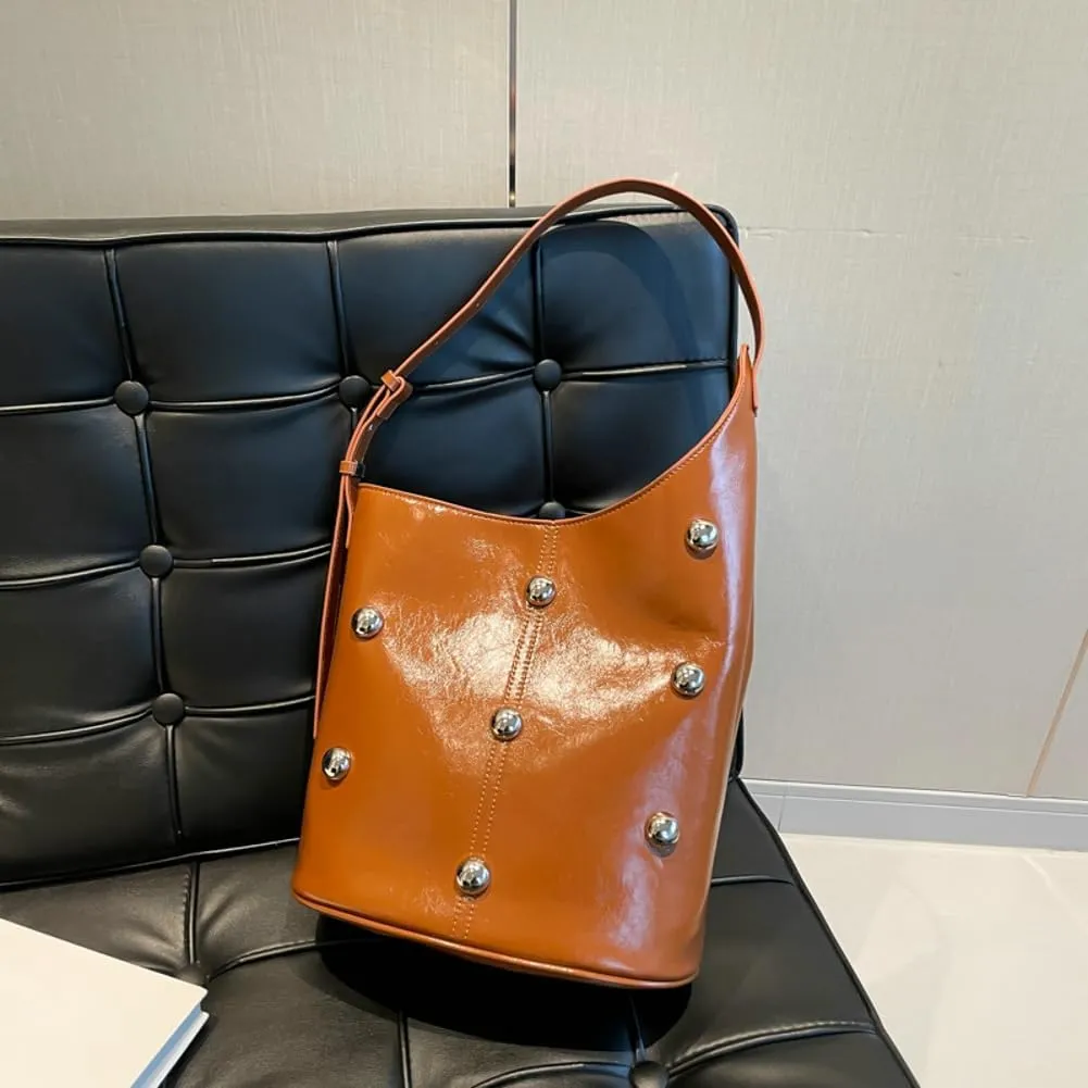 Hobo Bags for Women Studded Purse Y2k Purse Punk Purse Large Commuter Tote Purses for Women Trendy Winter Purse Shoulder Bag