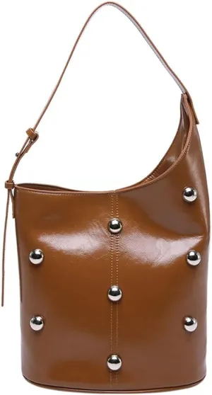 Hobo Bags for Women Studded Purse Y2k Purse Punk Purse Large Commuter Tote Purses for Women Trendy Winter Purse Shoulder Bag