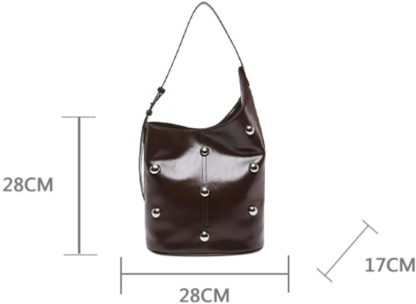 Hobo Bags for Women Studded Purse Y2k Purse Punk Purse Large Commuter Tote Purses for Women Trendy Winter Purse Shoulder Bag