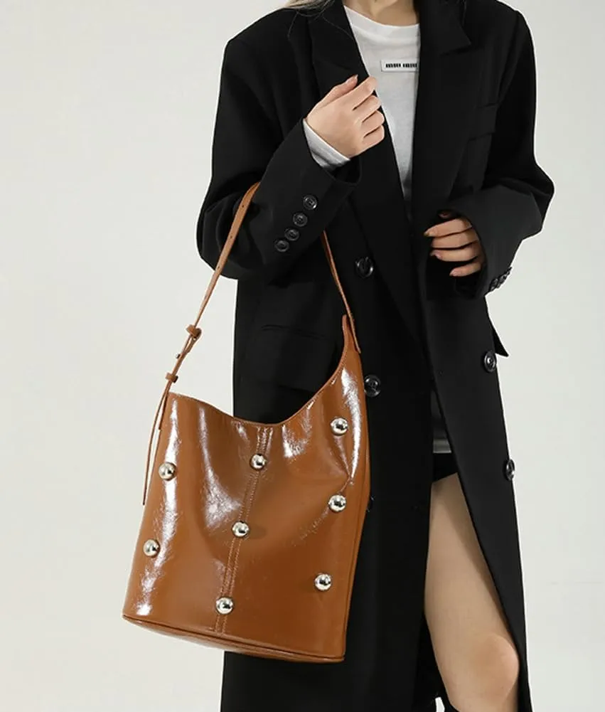 Hobo Bags for Women Studded Purse Y2k Purse Punk Purse Large Commuter Tote Purses for Women Trendy Winter Purse Shoulder Bag