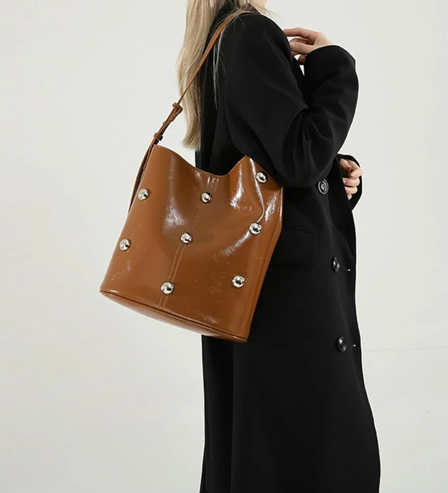 Hobo Bags for Women Studded Purse Y2k Purse Punk Purse Large Commuter Tote Purses for Women Trendy Winter Purse Shoulder Bag