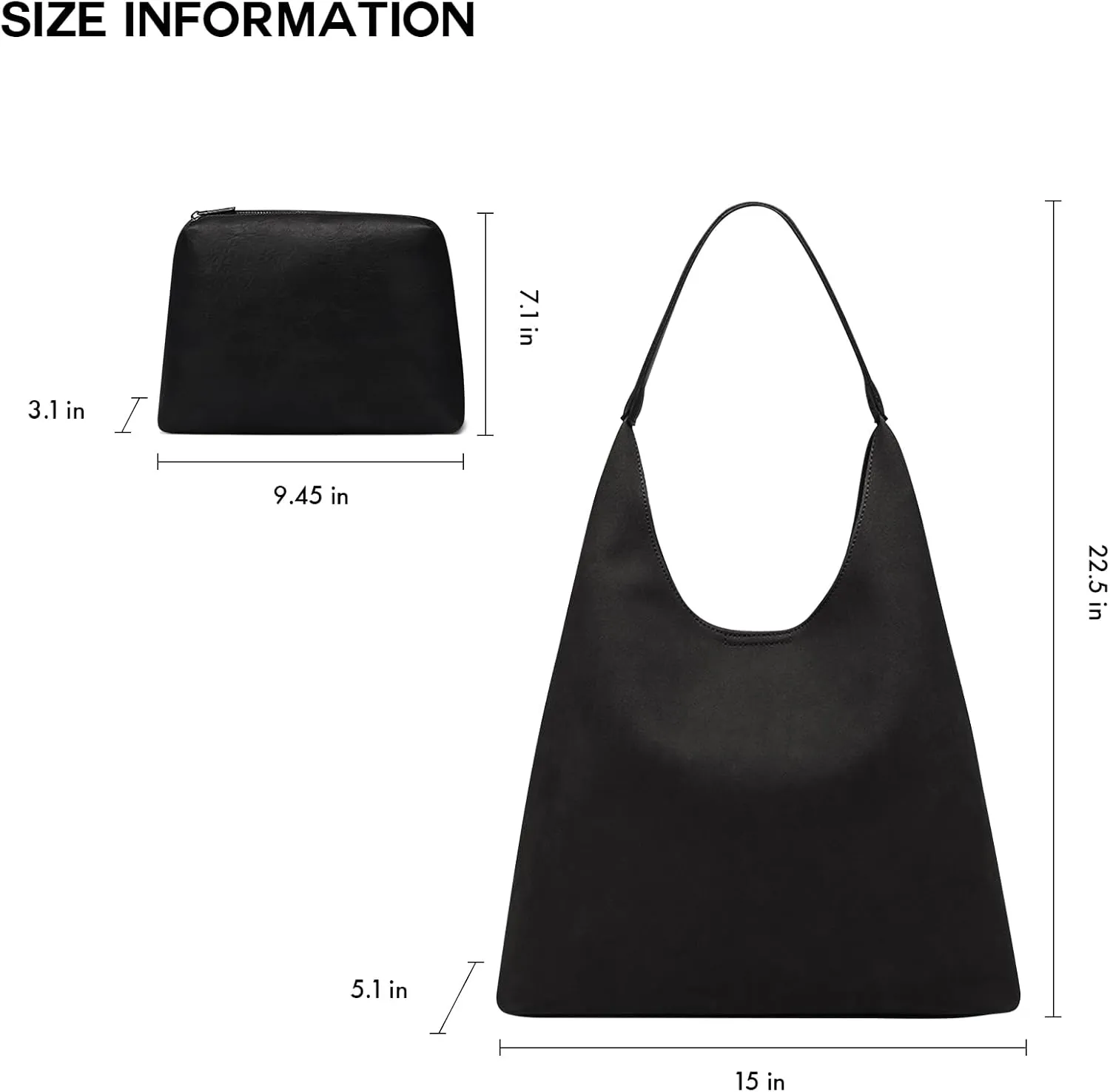 Hobo Tote Bag for Women Slouchy Bags with Small Purse, Designer Handbags for Women Large Capacity Shoulder Bag