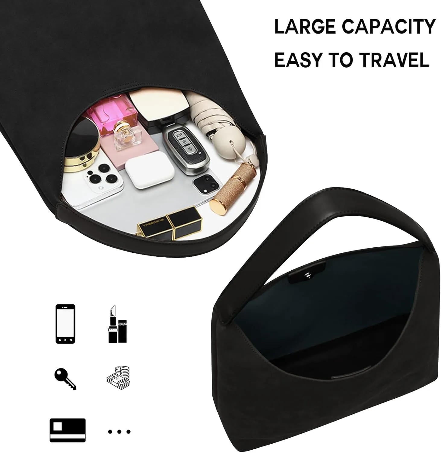 Hobo Tote Bag for Women Slouchy Bags with Small Purse, Designer Handbags for Women Large Capacity Shoulder Bag