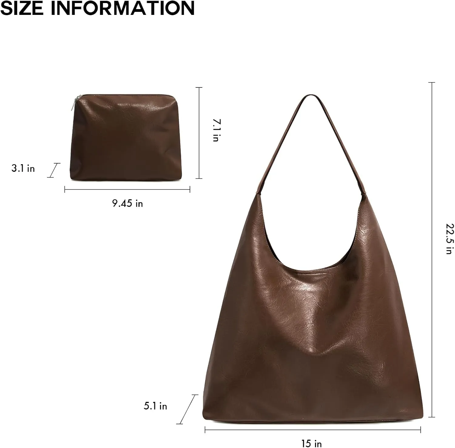 Hobo Tote Bag for Women Slouchy Bags with Small Purse, Designer Handbags for Women Large Capacity Shoulder Bag