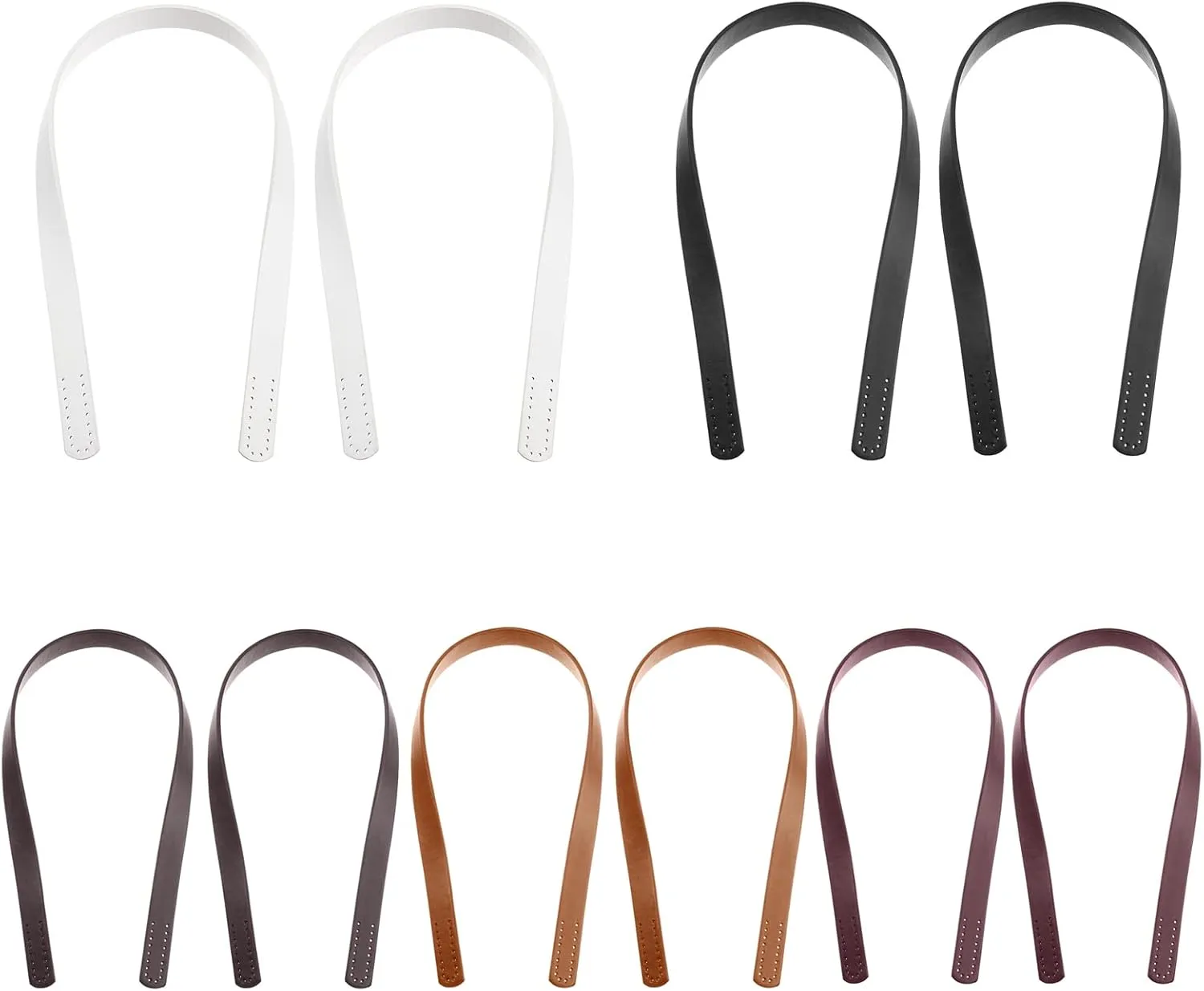 HomeSoGood 10Pcs Pu Leather Bag Handles, 23.6inch Short Purse Bag Strap with End Holes Purse Wallet Tote Bag Making Supplies