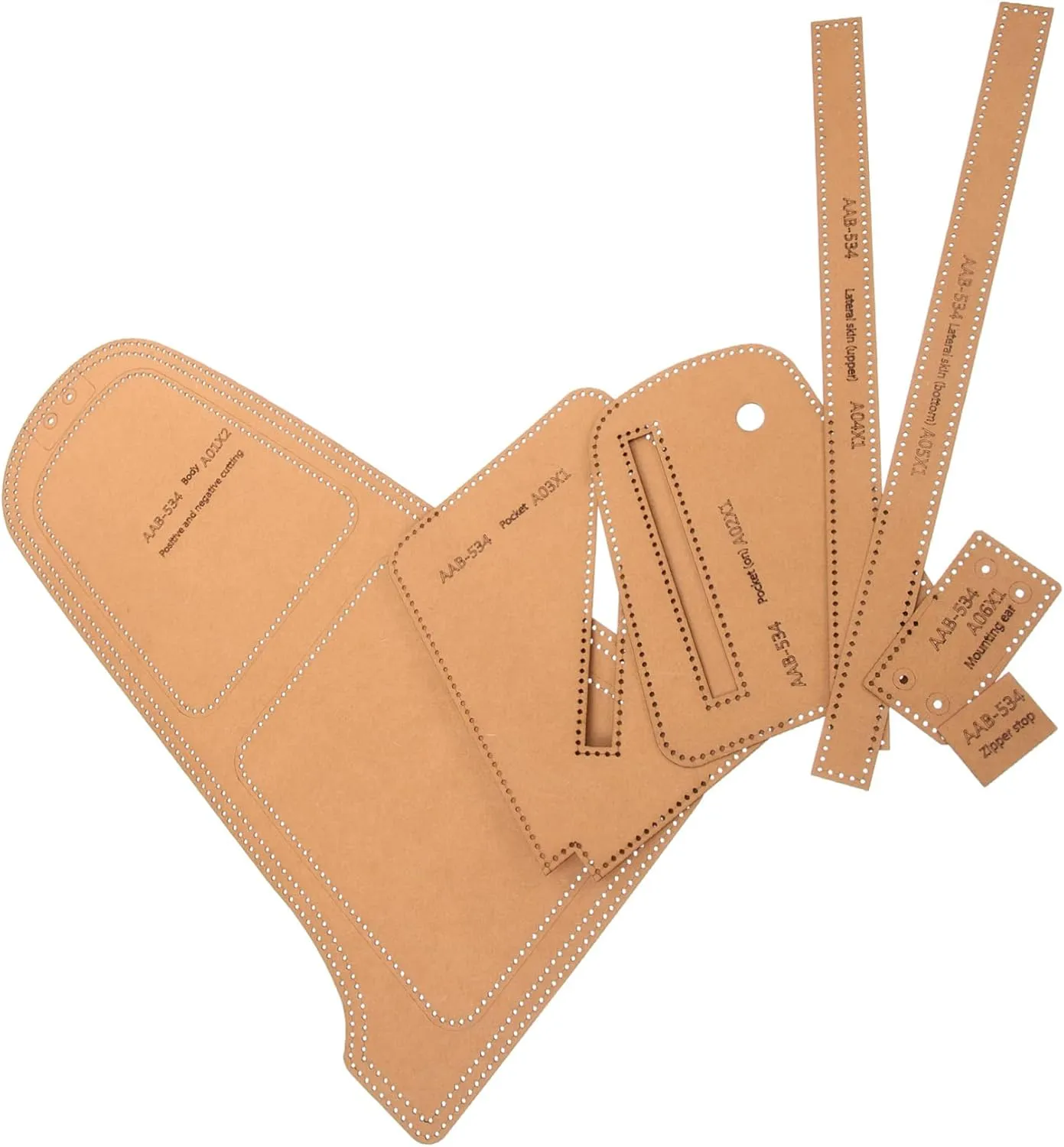 Homoyoyo Versatile DIY Leather Craft Templates Men's Chest Bag Crossbody Bag Pattern Stencils
