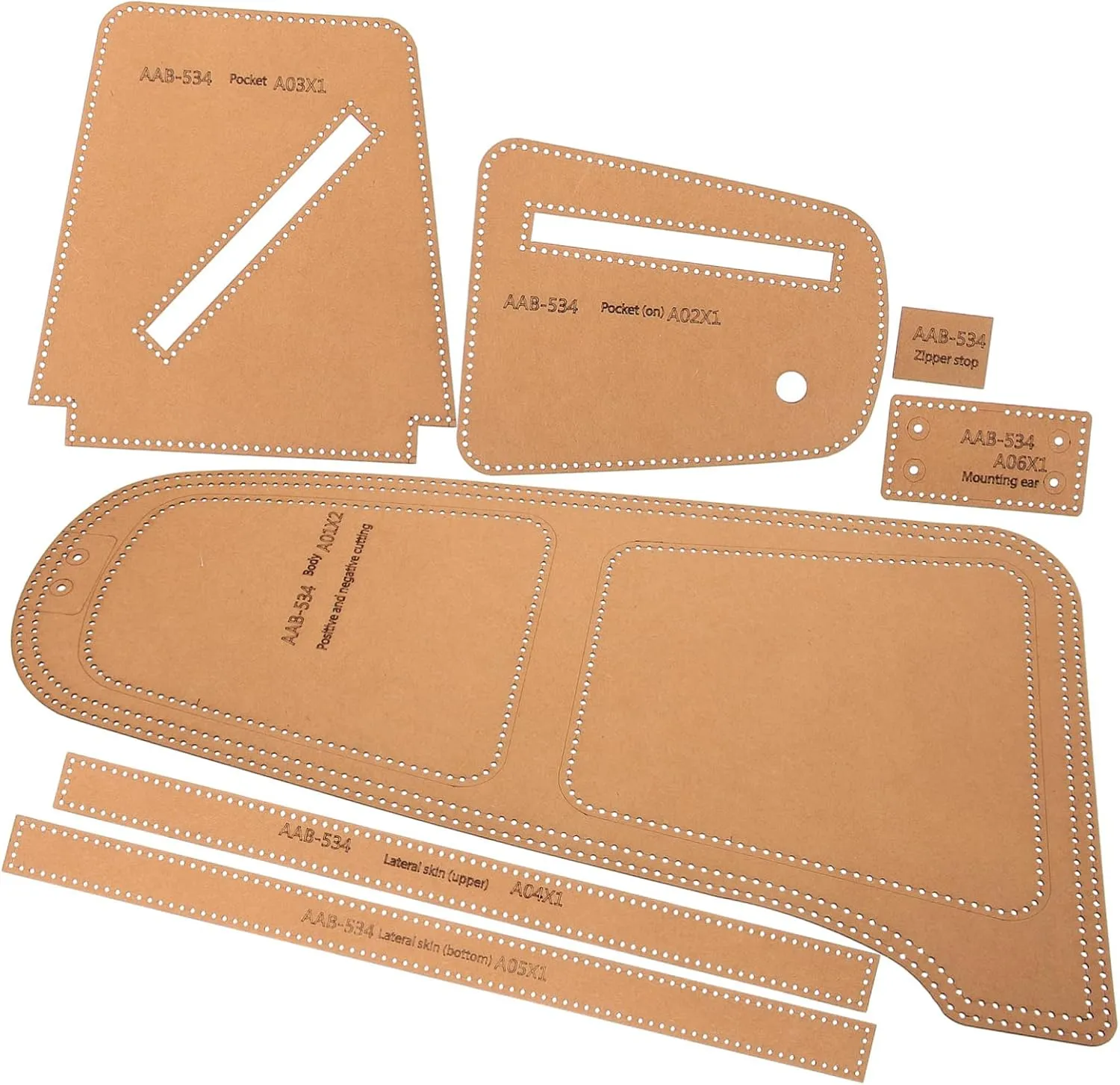 Homoyoyo Versatile DIY Leather Craft Templates Men's Chest Bag Crossbody Bag Pattern Stencils