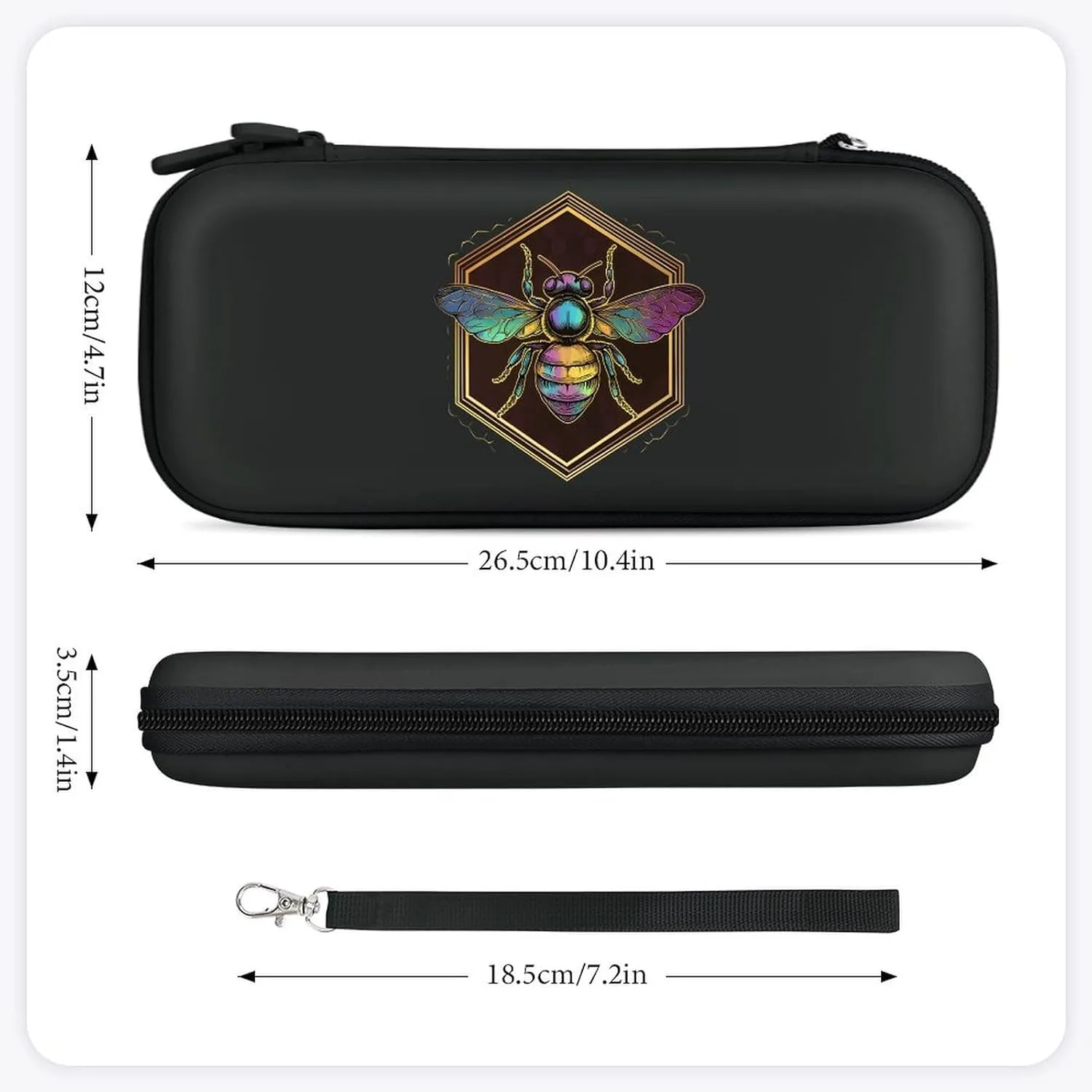 Honeybee Bee King Compatible with Switch Carrying Case Hard Travel Game Bag Pouch with 15 Games Accessories