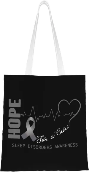 Hope For A Cure Sleep Disorders Awareness Tote Bag for Women Canvas Tote Bags Reusable Shopping Bags Use For Shopping The Tote Bag,Grocery Bags,DIY Gift Bags