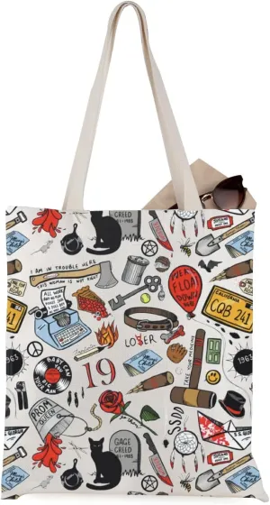 Horror Book Lover Gift Literary Gift Stepen Reader Writer Gift Canvas Tote Bag