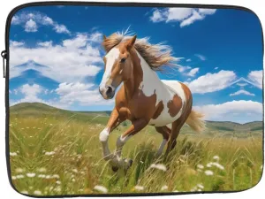 Horses on The Prairie Prints Shockproof Portable Laptop Sleeve Bag 10 inch - Protective Case for Men and Women's Business Travel, Office Daily Use