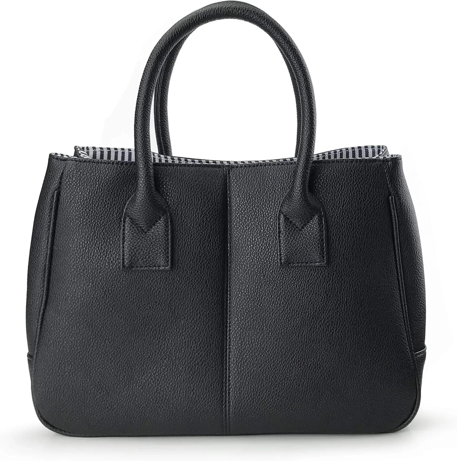 HOXIS Classical Office Lady Minimalist Pebbled Faux Leather Handbag Tote/Magnetic Snap Purse