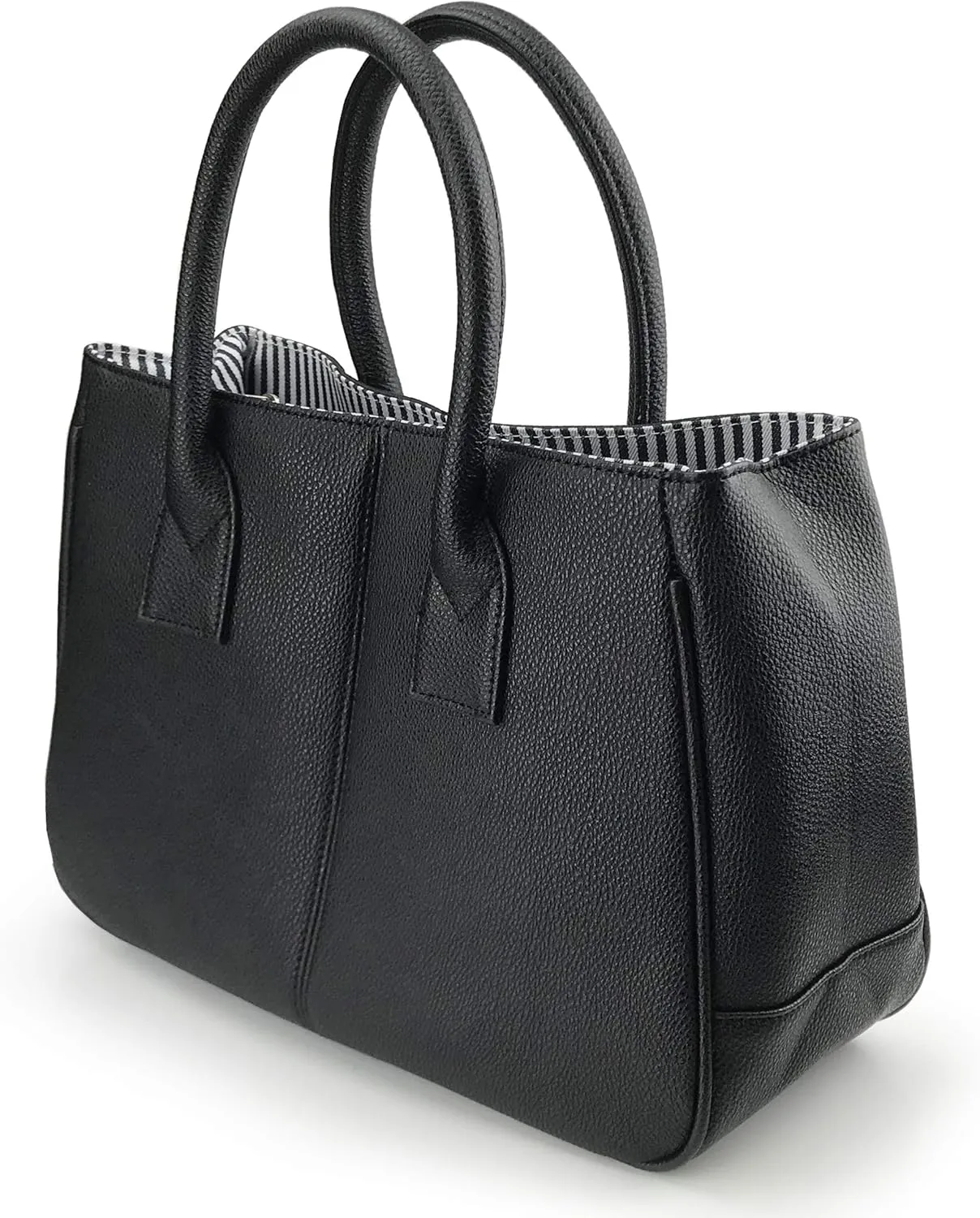 HOXIS Classical Office Lady Minimalist Pebbled Faux Leather Handbag Tote/Magnetic Snap Purse