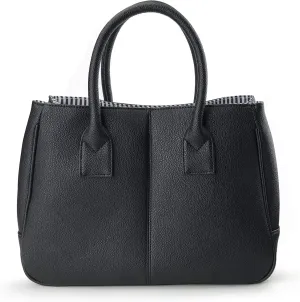 HOXIS Classical Office Lady Minimalist Pebbled Faux Leather Handbag Tote/Magnetic Snap Purse