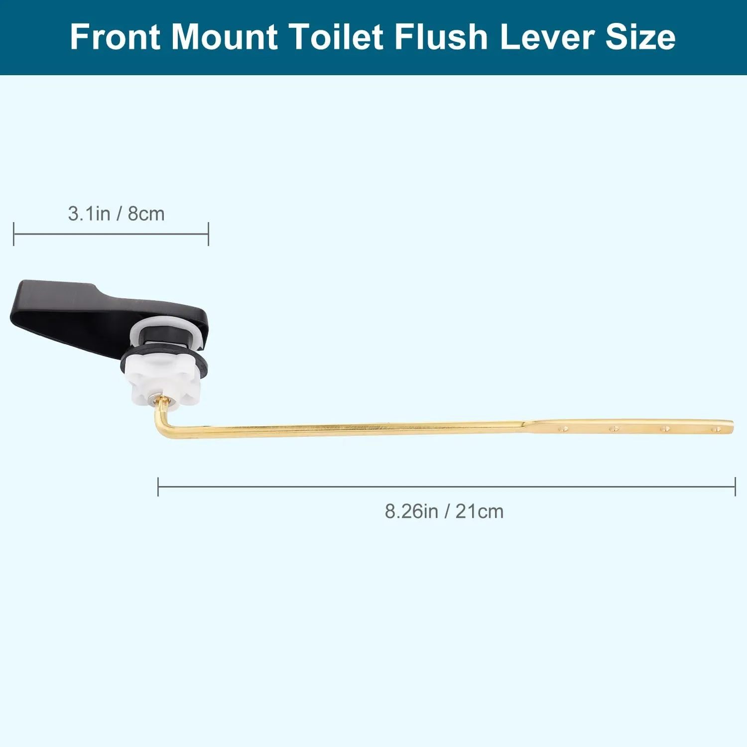 Hygie Rinse Front Mount Metal Toilet Handle Replacement Kit Compatible with American Standard/Mansfield/Gerber Toilet, Toilet Tank Flusher Lever with Flapper Chain, Oil-Rubbed Bronze