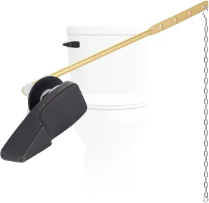 Hygie Rinse Front Mount Metal Toilet Handle Replacement Kit Compatible with American Standard/Mansfield/Gerber Toilet, Toilet Tank Flusher Lever with Flapper Chain, Oil-Rubbed Bronze