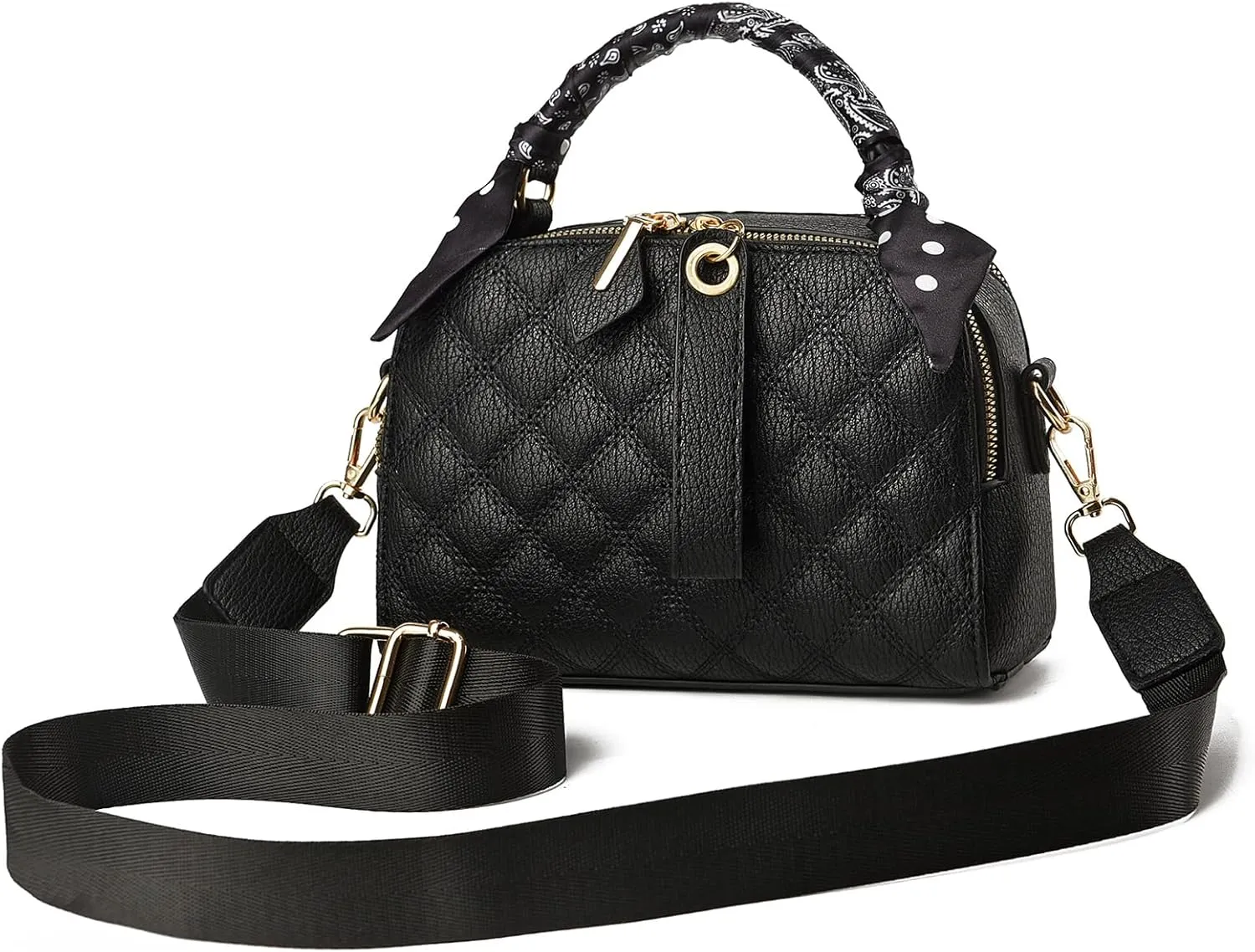 I IHAYNER Crossbody Bags for Women Soft Leather Purses Top Handle Handbags for Travel Designer Shoulder Bags with Wide Strap