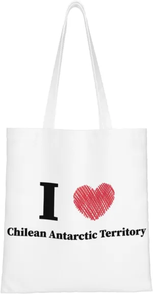 I Love Chilean Antarctic Territory Tote Bag for Women Canvas Shopping Bags Reusable Large Capacity Casual Shoulder Handbags Grocery Bags DIY Gift Bags