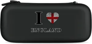 I Love England Britain Compatible with Switch Carrying Case Hard Travel Game Bag Pouch with 15 Games Accessories