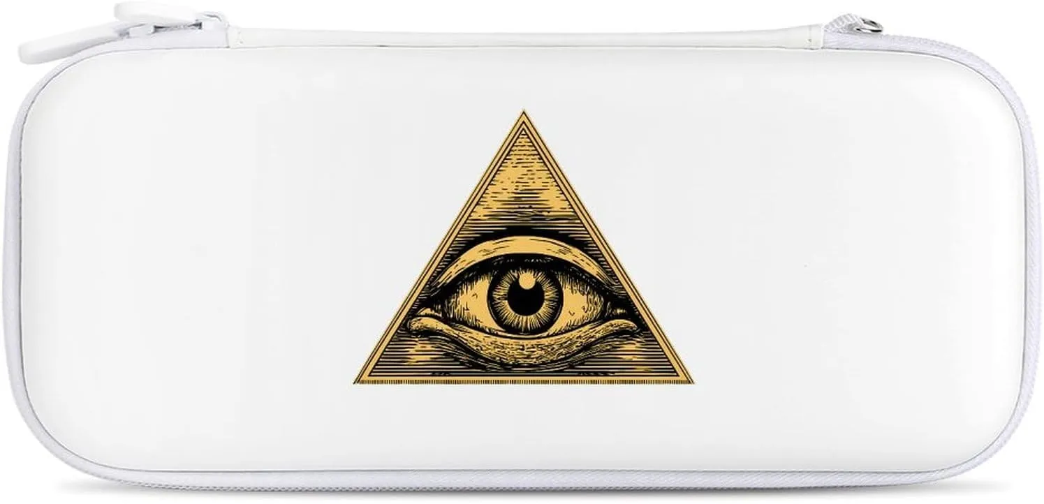Illuminati Eye of Secret Compatible with Switch Carrying Case Hard Travel Game Bag Pouch with 15 Games Accessories