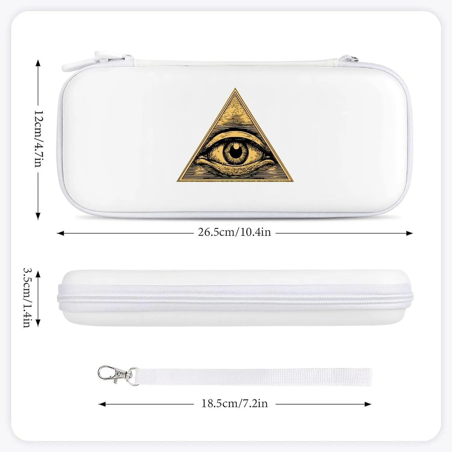 Illuminati Eye of Secret Compatible with Switch Carrying Case Hard Travel Game Bag Pouch with 15 Games Accessories