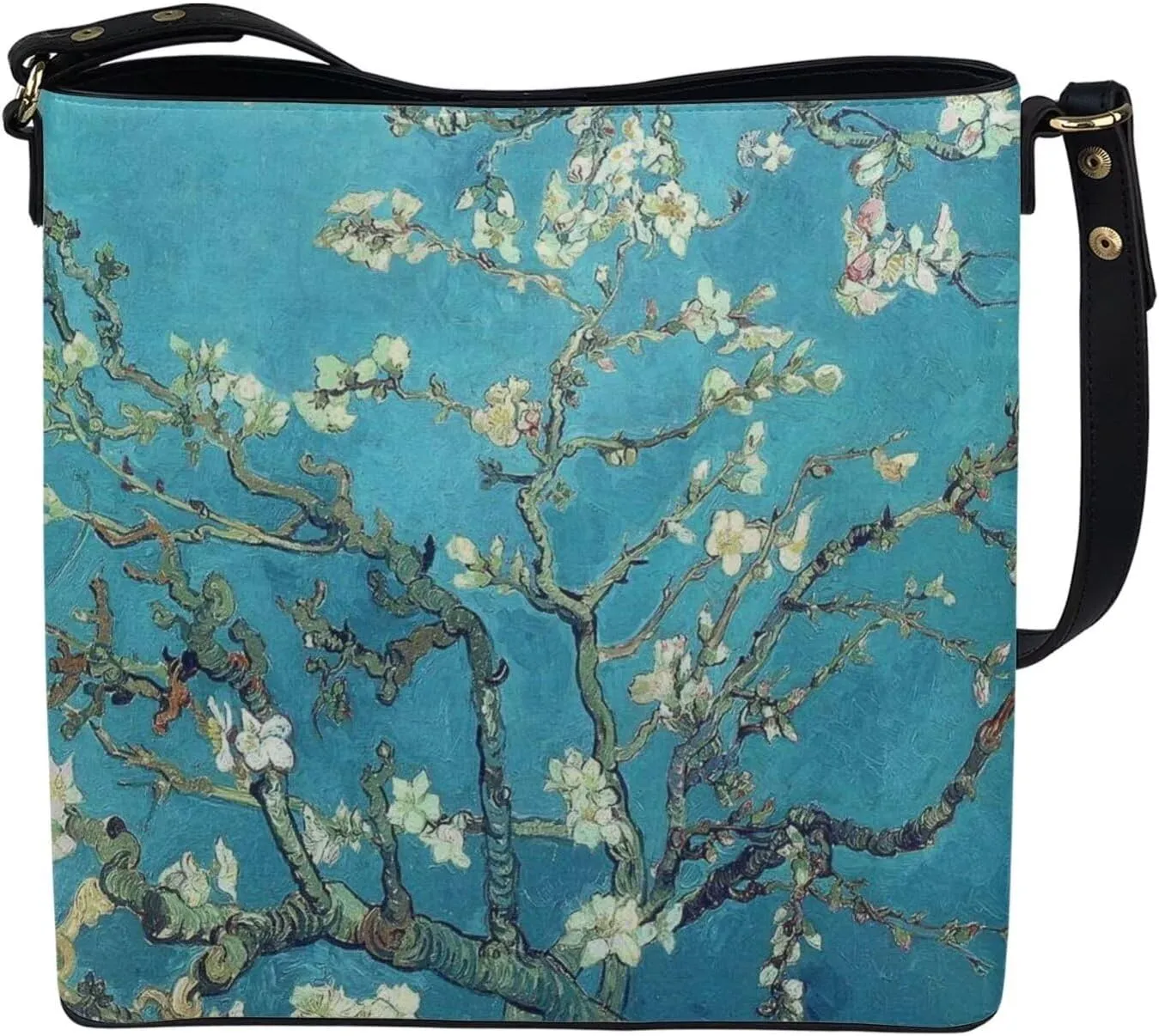 Impression Artwork Buckets Satchel Bags for Women, Painting PU Leather Crossbody Hobo Purses Tote Work Top Handle