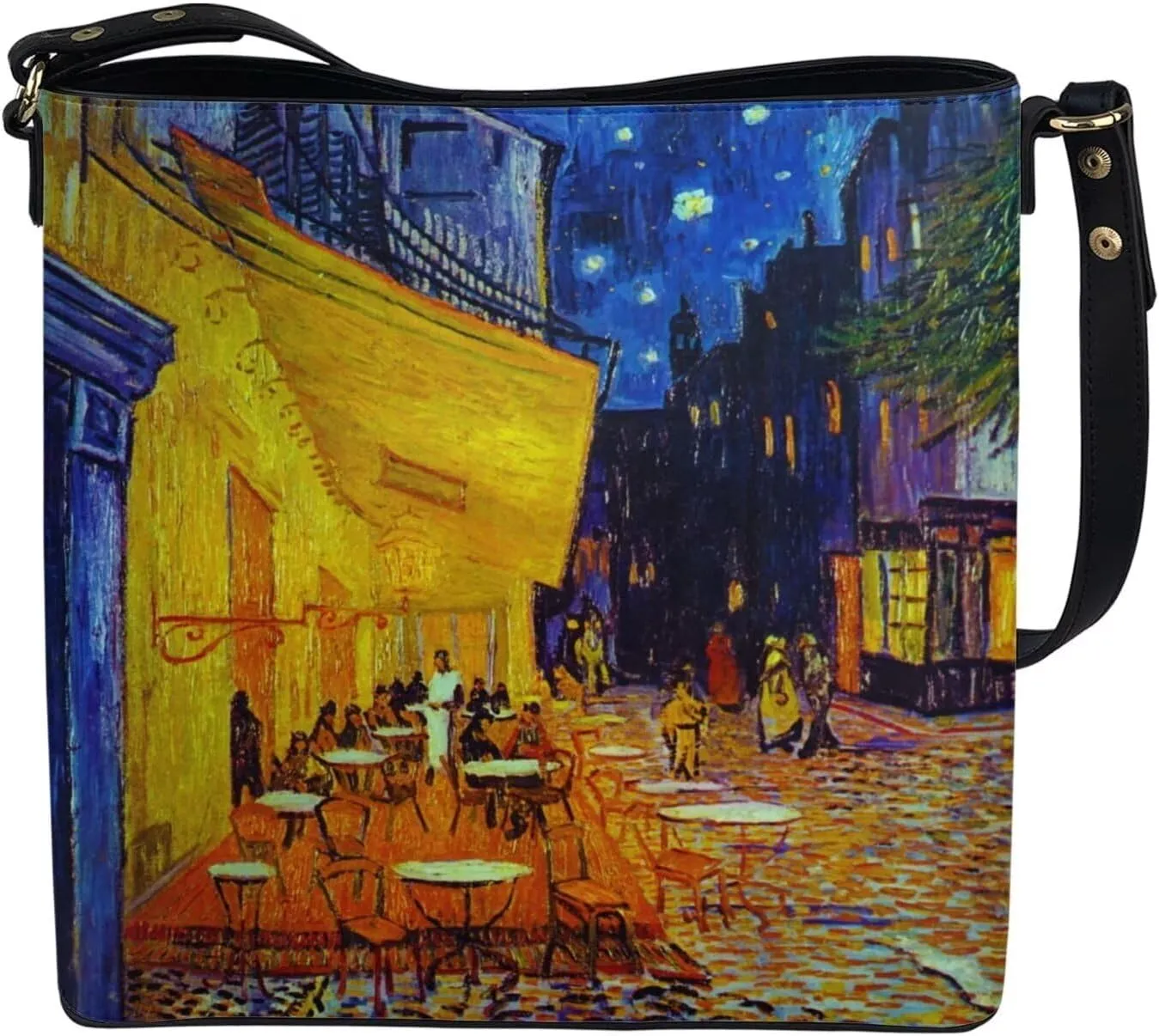 Impression Artwork Buckets Satchel Bags for Women, Painting PU Leather Crossbody Hobo Purses Tote Work Top Handle