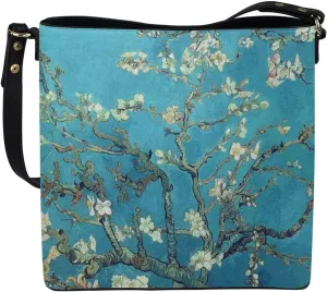 Impression Artwork Buckets Satchel Bags for Women, Painting PU Leather Crossbody Hobo Purses Tote Work Top Handle