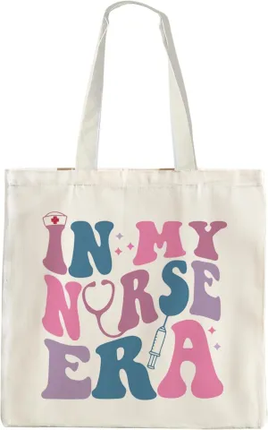 In My Nurse Era Canvas Tote Bag,Nurse Canvas Bag,Nurse Tote Bag,Nurse Appreciation Gife,Nurse Practitioner Gifts