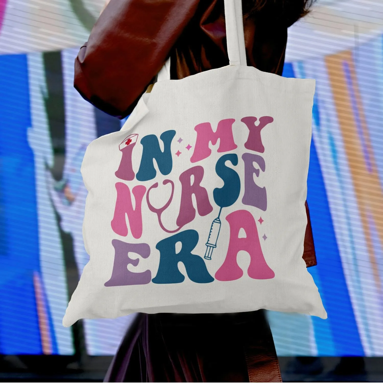 In My Nurse Era Canvas Tote Bag,Nurse Canvas Bag,Nurse Tote Bag,Nurse Appreciation Gife,Nurse Practitioner Gifts