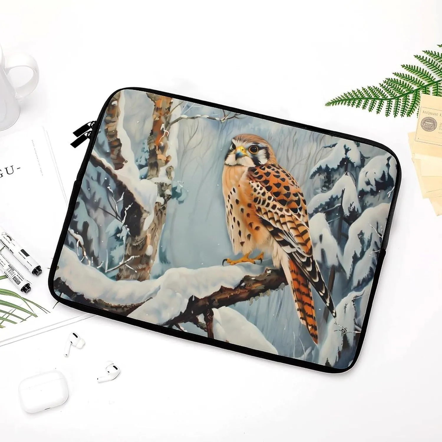 in Snowscape Kestrel Laptop Sleeve Bag Waterproof Shockproof Notebook Cover Tablet Carrying Sleeve Case 15inch