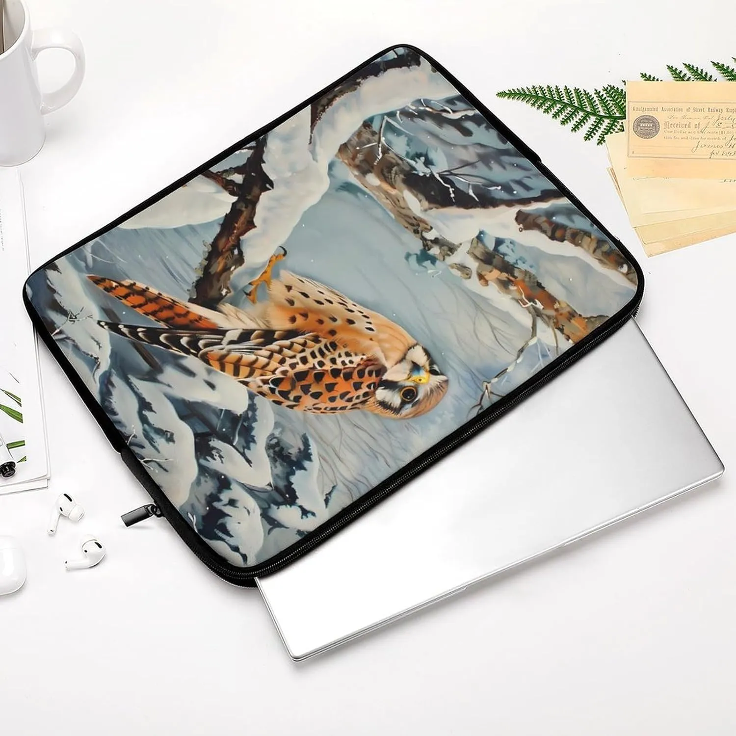 in Snowscape Kestrel Laptop Sleeve Bag Waterproof Shockproof Notebook Cover Tablet Carrying Sleeve Case 15inch