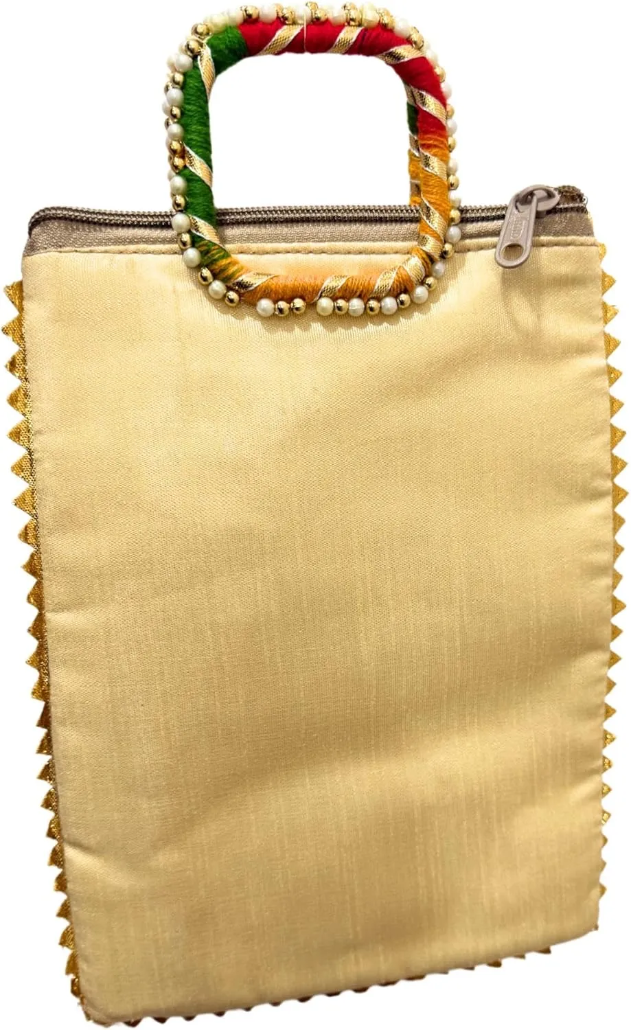 Indian Ethnic Potli bag Ladies Handbag Purse for Bridal Batwa Pearls Handle Purse Clutch Purse for Women
