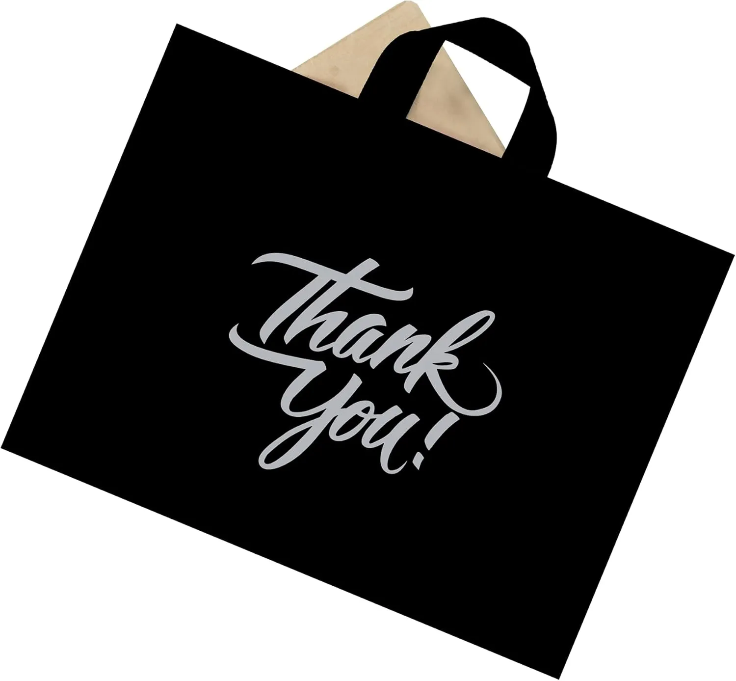 Infinite Pack Large Thank You Merchandise Bags w/Loop Handle, Glossy Boutique Bag, 3" Bottom Gusset & 3 Mil Thick