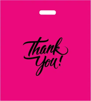 Infinite Pack Thank You Merchandise Bags, Die Cut Handles, Retail Shopping Bags for Boutique - Choose Color & Size