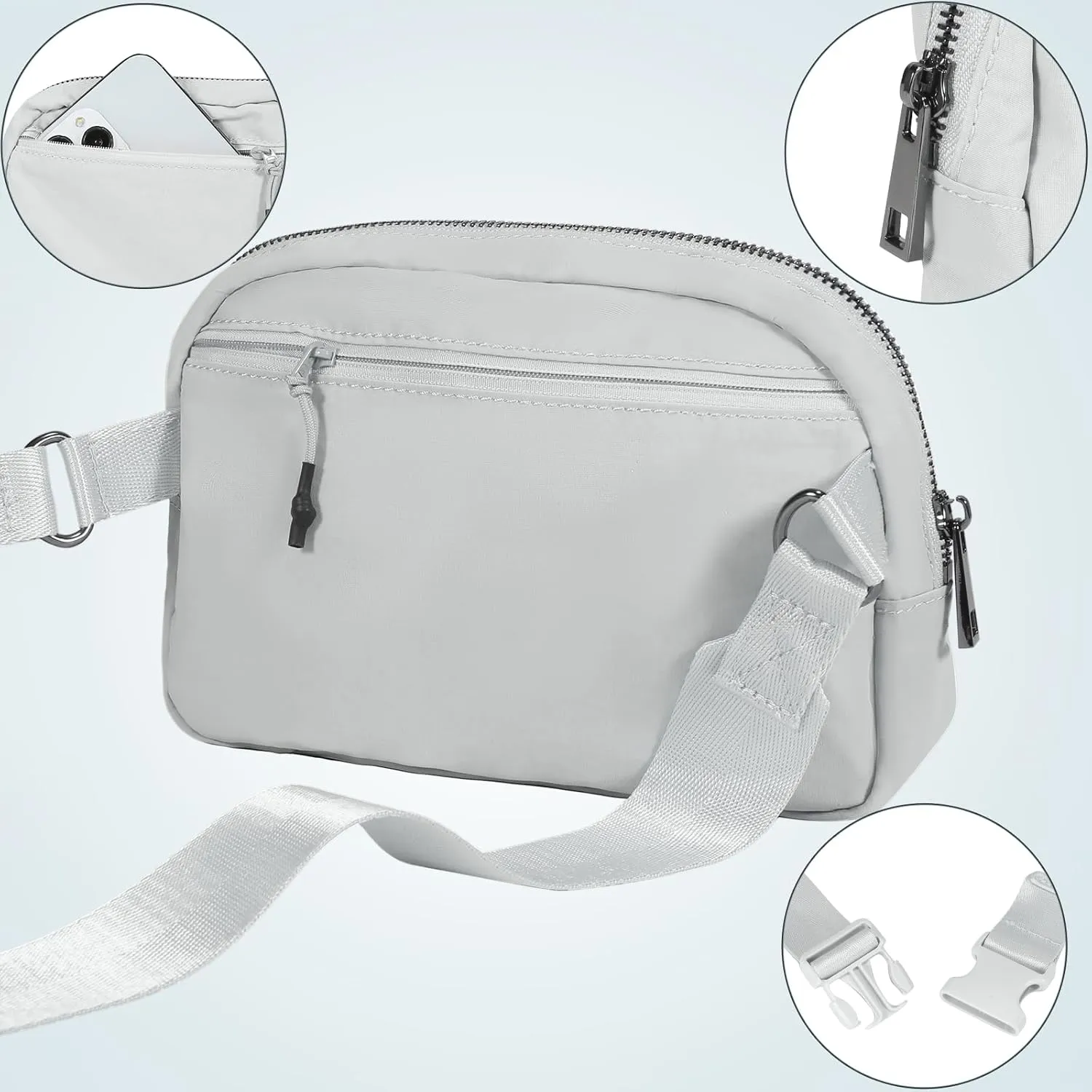 INTINI Everywhere Belt Bag – Large, Crossbody Fanny Pack Women 56 Inch Plus Size Waist Cross Body Fashion Grey