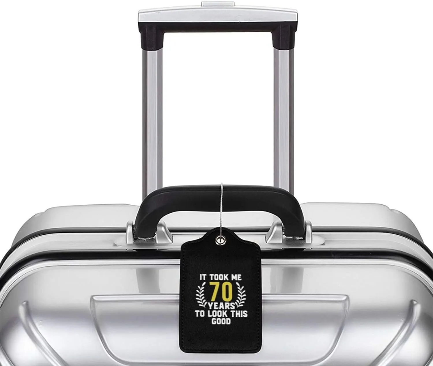 It Took Me 70 Years to Look This Good Leather Baggage Bag Luggage Tags with Stainless Steel Loop and Privacy Cover